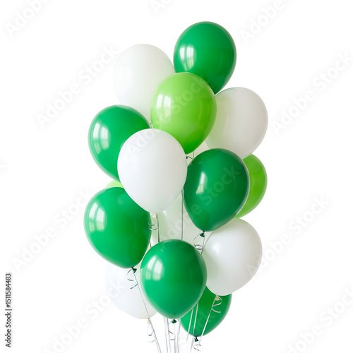 green balloons isolated on white