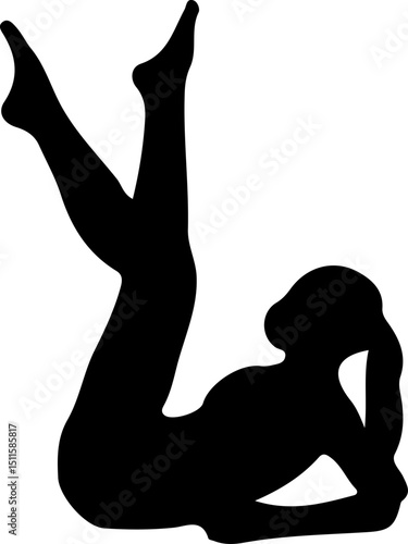 Silhouette of a woman shaking her legs gently