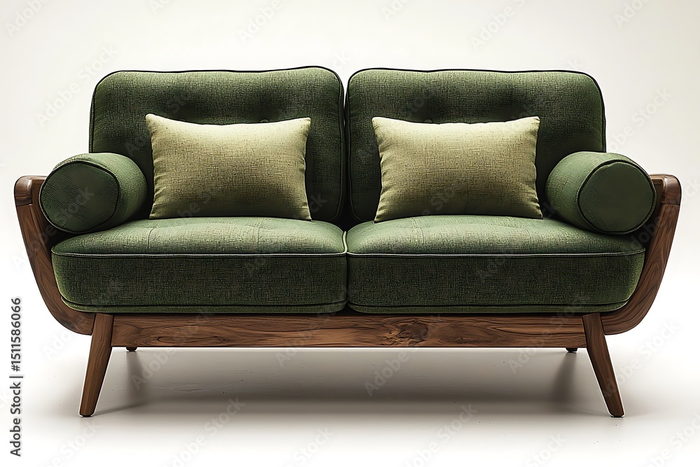 Stylish green cushion sofa design high resolution photo Stylish green cushion sofa design high resolution photo