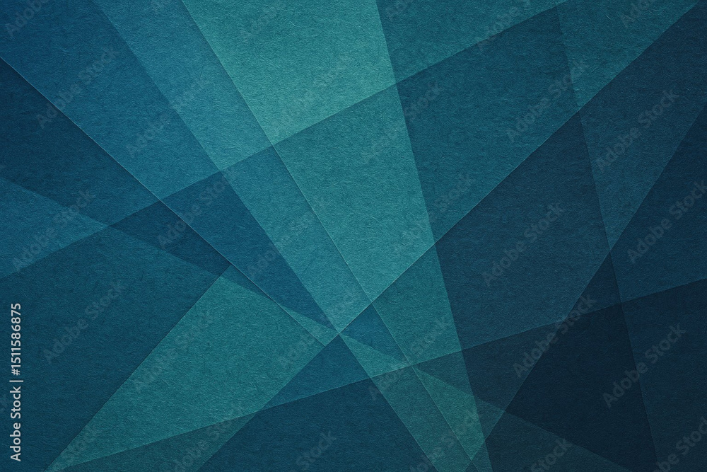 Fototapeta premium Abstract Dark Teal Geometric Background Modern Polygonal Texture Wallpaper Deep Blue Green Gradient Lines Contemporary Digital Art Pattern