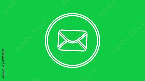Email message Icon animation. Animated email icon with transparent background. symbolising a messaging or chat function for digital communication platforms.