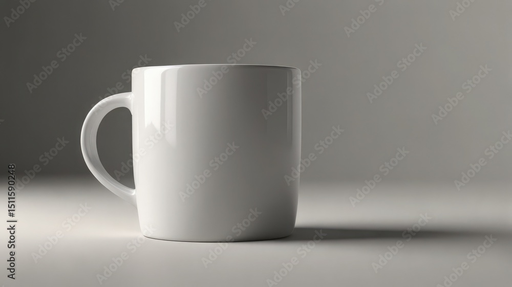 Obraz premium Elegant Mug Mockup with Handle Facing Forward