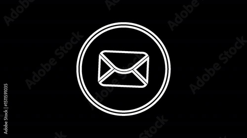 Email message Icon animation. Animated email icon with transparent background. symbolising a messaging or chat function for digital communication platforms.