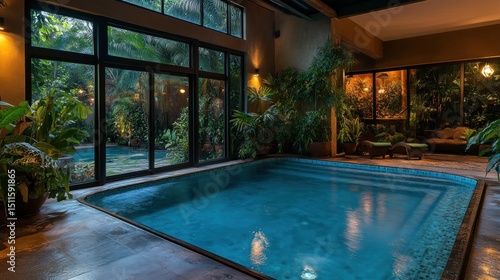 Wallpaper Mural Indoor Pool Oasis: Tranquility and Luxury Torontodigital.ca