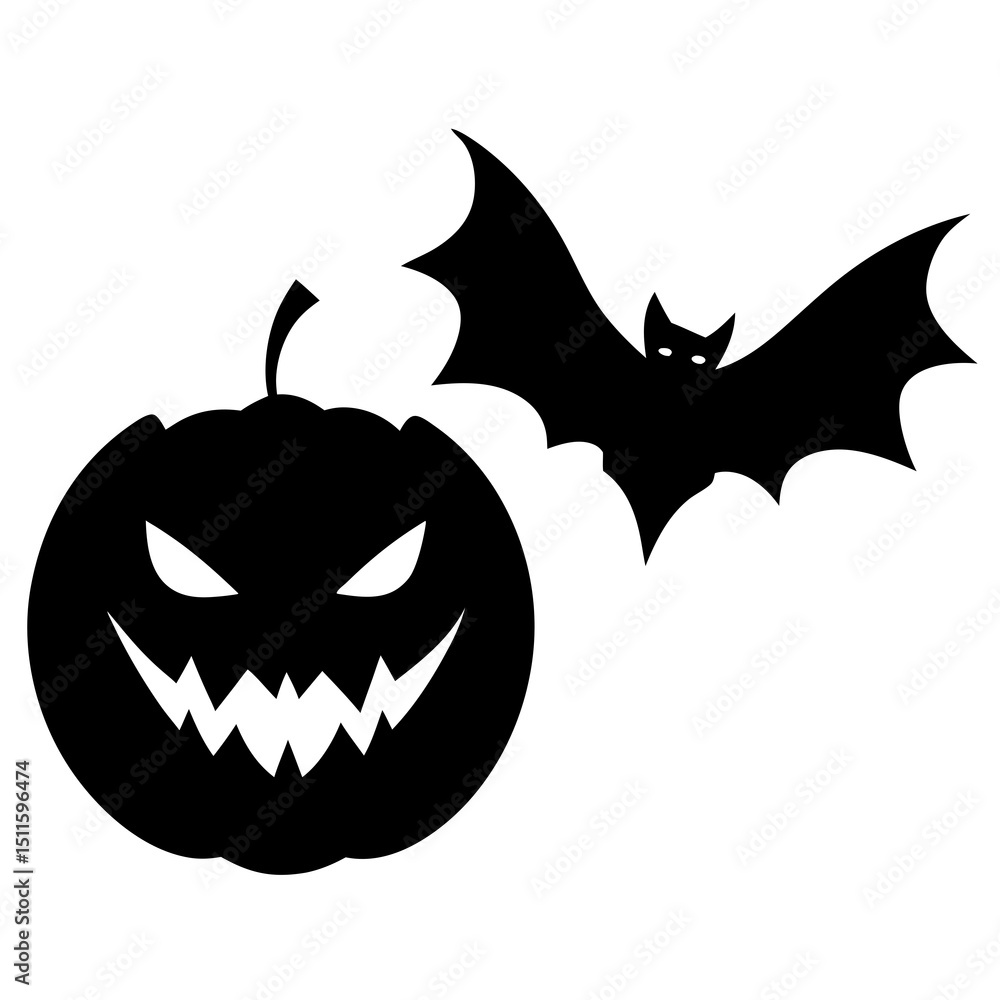 Fototapeta premium halloween pumpkin with bats