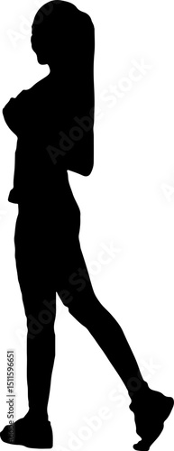 Silhouetted people vector illustration featuring fashion, beauty, and dancing figures