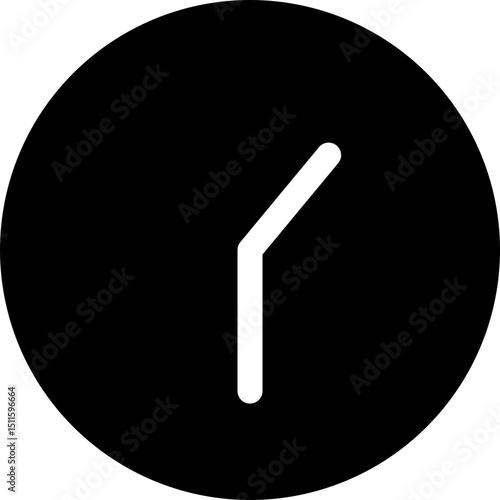 Minimalist Clock Icon Showing One Thirty