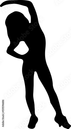 Vector silhouette of a dancing woman with beautiful body poses