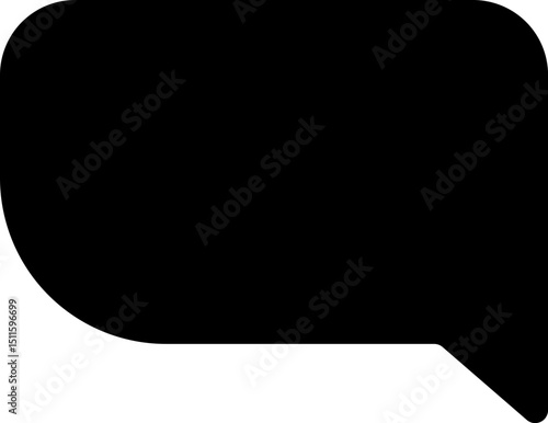 Solid Black Speech Bubble Icon Shape