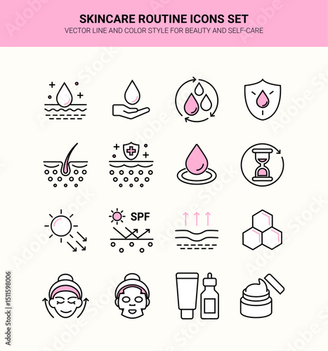 Skincare Routine Icons Set