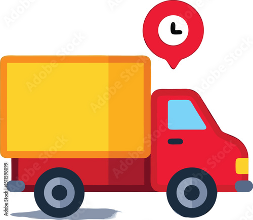 Delivery Truck with Clock Icon