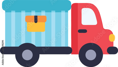 Delivery Truck with Blue Cargo