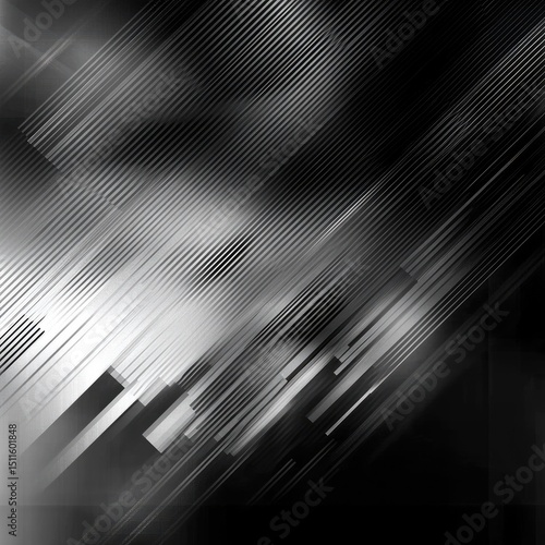 Abstract black and white diagonal lines
