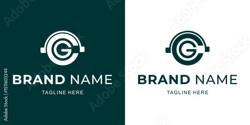 Creative CG Letter Logo with Earphone, Illustration, Design Inspiration, Vector, Icon