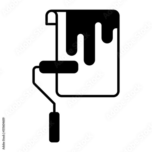Paint Roller black icon