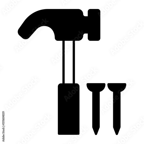 Hammer and Nails black icon
