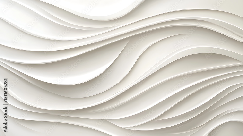 Obraz premium Abstract white wavy wall texture