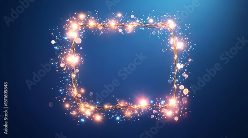 Square frame, glowing lights