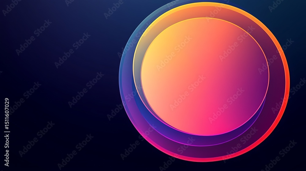Obraz premium Abstract graphic design with concentric circles and vibrant gradients
