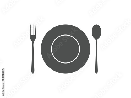 Silhouette of cutlery, spoon, Fork and knife design symbol, vector, isolated on transparent background