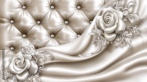 Elegant fabric with roses
