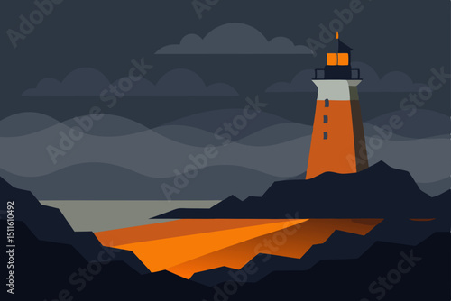 lighthouse in the night