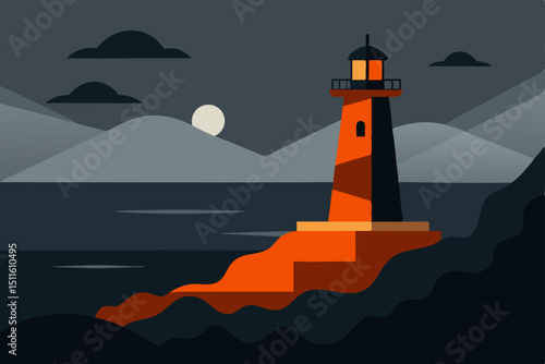 lighthouse on the sea