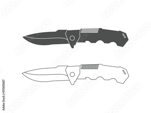 cutting knife silhouette design symbol, vector, isolated on transparent background