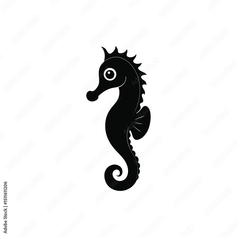 Fototapeta premium sea horse silhouette vector illustration