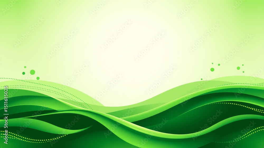 Fototapeta premium Abstract green wave background design soft hues