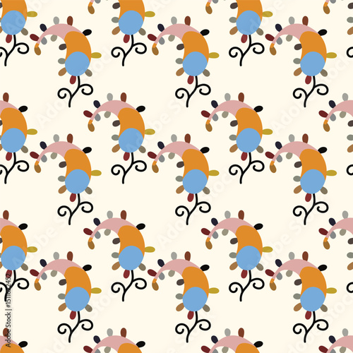 Suzani pattern - traditional textile product in Central Asia, Uzbekistan