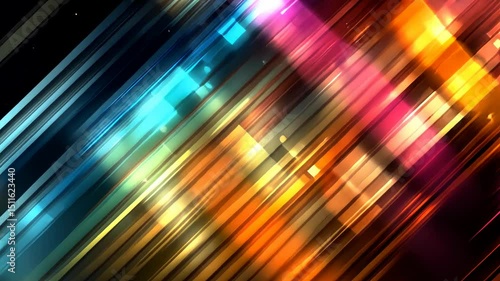 Vibrant, diagonal lines with glowing, colorful effects