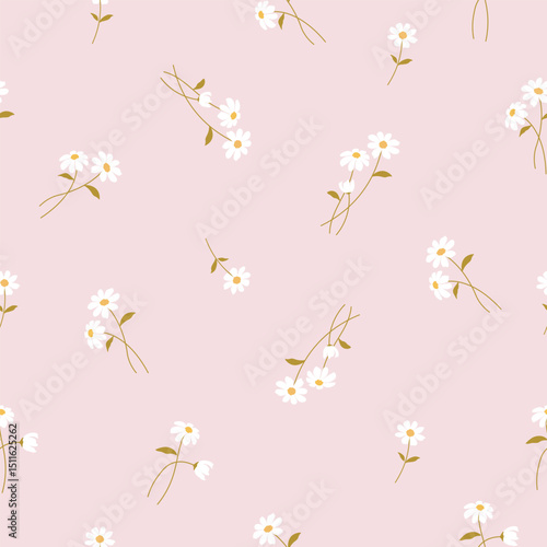 flowers  seamless pattern , vector , illustration 