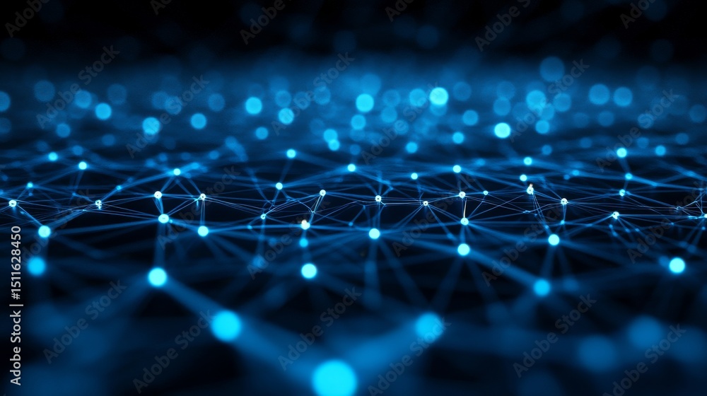 Abstract blue technology network with glowing interconnected nodes and dynamic 3d digital data connections on a futuristic background
Abstract blue technology network with glowing interconnected nodes and dynamic 3d digital data connections on a futuristic background