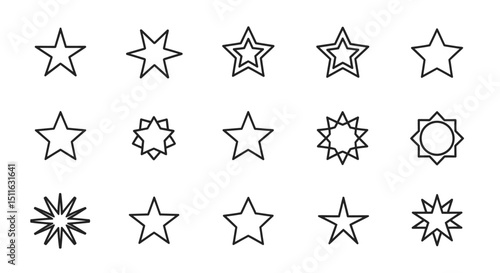 Star icons, set of line icons, icon sheet