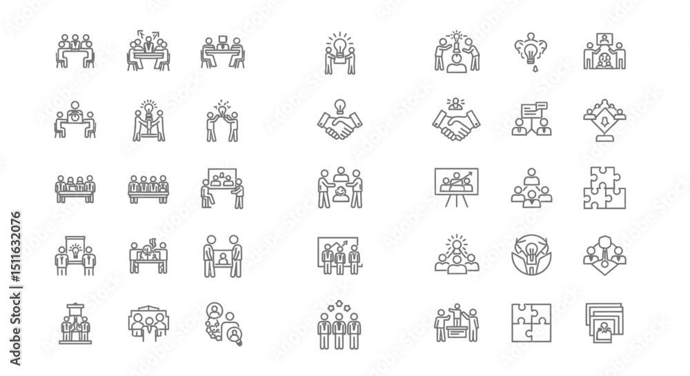 Teamwork icons, set of line icons, icon sheet Teamwork icons, set of line icons, icon sheet