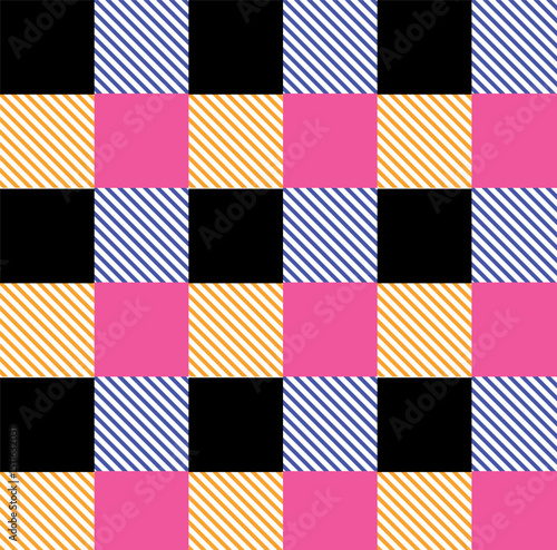 A seamless plaid pattern in a clean, monochromatic style, perfect for modern textile design, digital backgrounds, and graphic elements.