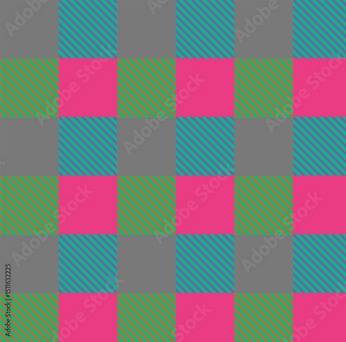 A seamless plaid pattern in a clean, monochromatic style, perfect for modern textile design, digital backgrounds, and graphic elements.