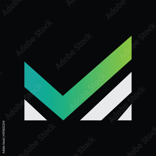 Letter m check mark logo design