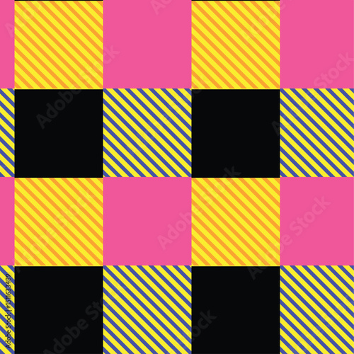 A seamless plaid pattern in a clean, monochromatic style, perfect for modern textile design, digital backgrounds, and graphic elements.