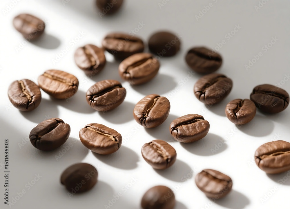 Fresh coffee beans isolated on white background Fresh coffee beans isolated on white background