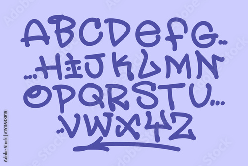 Back to school hand drawn alphabet with grunge calligraphy and artistic school-themed letters in a creative typography design