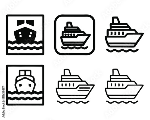 ferry icon set