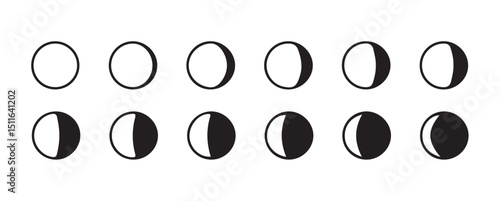 Simple Moon Phase Chart Icons