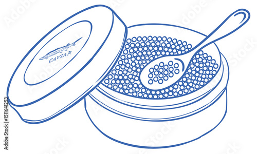 Caviar tin artwork for t shirt print, poster, sticker and other uses.