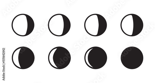 Minimal Moon Phase Icons Set