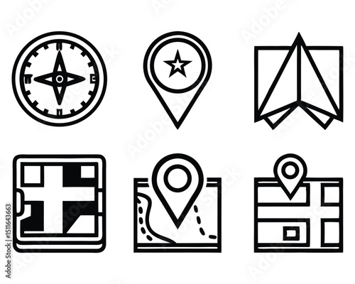 gps icon set