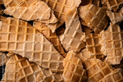 Wallpaper Mural Broken waffles on dark background texture Torontodigital.ca
