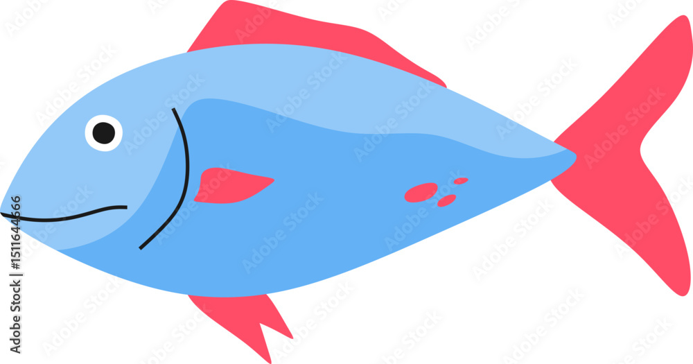 Obraz premium Fish Flat Illustration