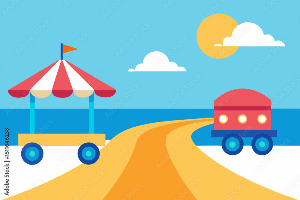 Fototapeta premium toy truck on the road